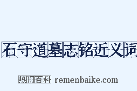 石守道墓志铭近义词是什么意思的图片